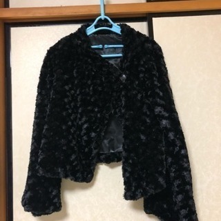 pink mix ファーコートの画像