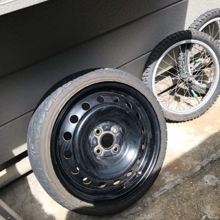 扁平タイヤ 鉄チンホイール4本  usdm jdm ヘラフラの画像