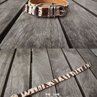 【新品・1点もの・サンプルセール・全国発送可】ゼブラ柄ハラコ革製首輪sps001　#首輪　#革首輪　#レザーカラーの画像