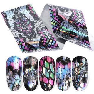 ネイルホイル ヘビ柄 パイソン 蛇柄 ホログラム ネイルフィルム ネイルステッカー ネイルシールの画像