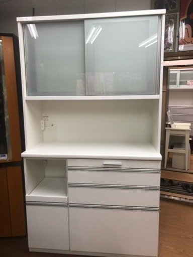 【リサイクルサービス八光　田上店　配達・設置OK】美品 エナメルホワイト食器棚