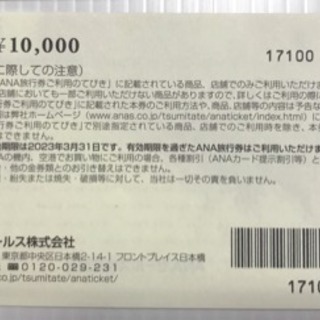 ANA 旅行券 10,000円✖️5枚 5万円分 50,000円分 全日空 2023年 3月31日 有効期限の画像