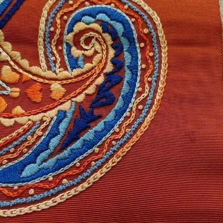 刺繍の帯 380cm  開き名古屋の画像