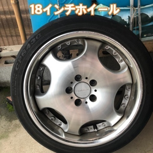 坂井市丸岡町まで取りに来れる方！格安処分18インチタイヤ付きホイール ジャンク