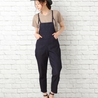 【試着のみ・クリーニング済み】LEPSIM デニムオールインワン Mサイズの画像