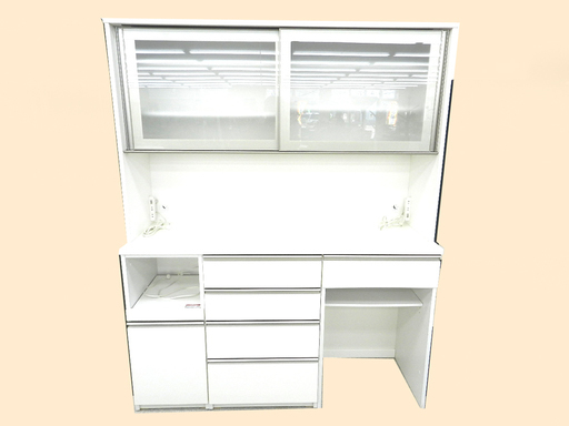 大型 キッチンボード 食器棚 光沢 ホワイト コンセント付き  ☆ PayPay(ペイペイ)決済可能 ☆ 札幌市 北区 屯田