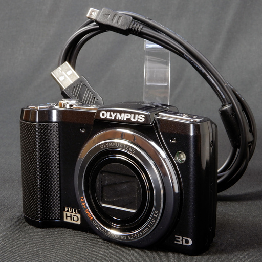 OLYMPUS デジタルカメラ SZ-20 ブラック 1600万画素 光学12.5倍ズーム 広角24mm 3.0型液晶 3Dフォト機能 フルハイビジョンムービー  Used