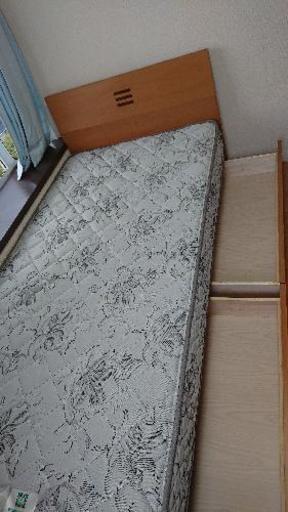 シングル ベッド  収納  マットレス付き