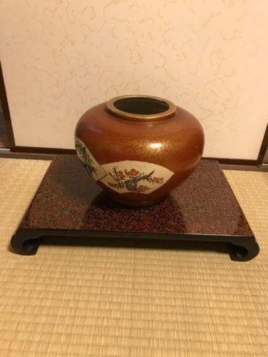 花台a  床の間 天然木  津軽塗 螺鈿細工 一閑張り