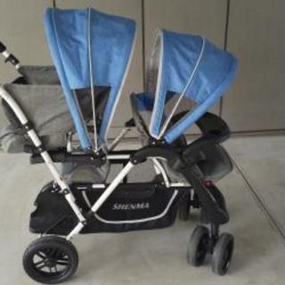 Feemom(フィーマム) 二人乗りベビーカー 座り/立ち変形自由 最大