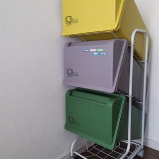 3段式分別カラフルゴミ箱　キャスター付