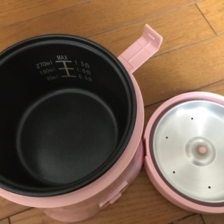 AL COLLE 【 2膳用(1.5合) ミニ炊飯器】 ミニライスクッカー ピンク ARC-103/Pの画像