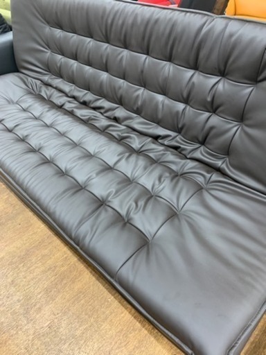 ソファベッド　3人掛け　ブラック　USED品