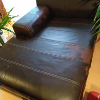 ★★ IKEA KRAMFORS/クラームフォルス /レザー/ソファ/ライトブラウン/難あり/あげますの画像