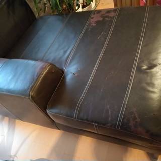 ★★ IKEA KRAMFORS/クラームフォルス /レザー/ソファ/ライトブラウン/難あり/あげますの画像