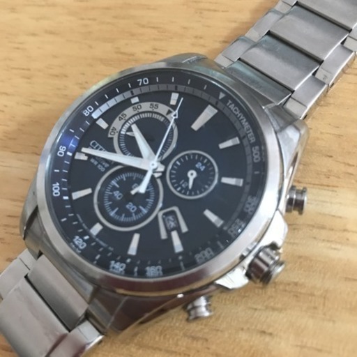 シチズン アテッサ クロノグラフCITIZEN ATTESAネイビー