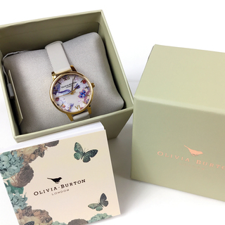 [新品] [数量限定] オリビアバートン 腕時計 白色 ホワイト Olivia Burton フローラル ビーガン ヌード&ゴールド レザーベルト おしゃれ かわいい 可愛い 綺麗 華奢 レディースウォッチ 女性用 高校生 大学生 新社会人 母の日のプレゼントにもおすすめ 2019年 春夏 OB-Aの画像