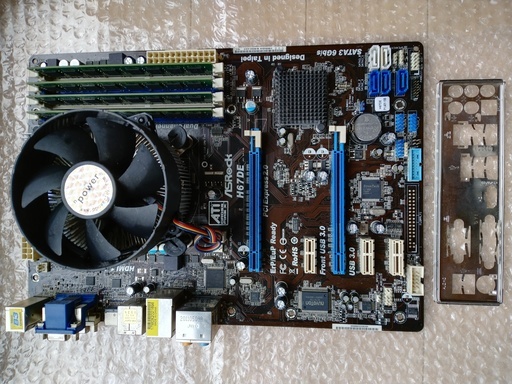 Intel i7-2600 3.4G + ASRock H67DE + メモリ16G + CPU Fan付のセット