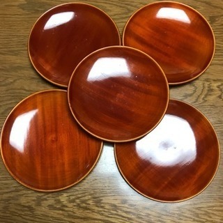 飛騨春慶塗り 銘々皿 ５枚セット  美品
