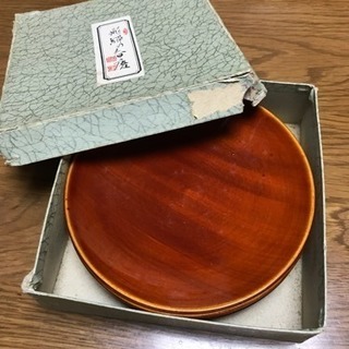 飛騨春慶塗り 銘々皿 ５枚セット  美品の画像