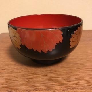 汁椀5客セット  黒塗り 葛の葉柄  美品の画像