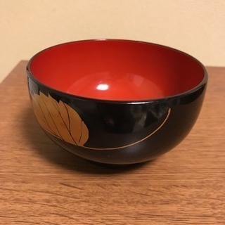 汁椀5客セット  黒塗り 葛の葉柄  美品の画像
