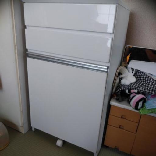 2段引き出し付き鏡面家具調　　　　　ダストボックス