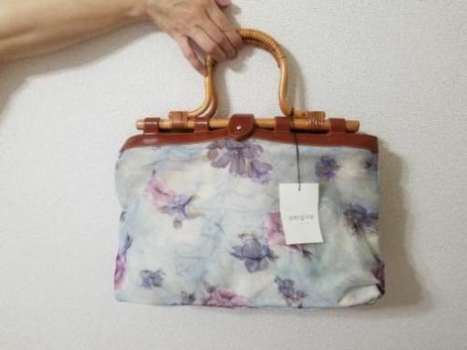 【新品】和風木製持ち手バッグ