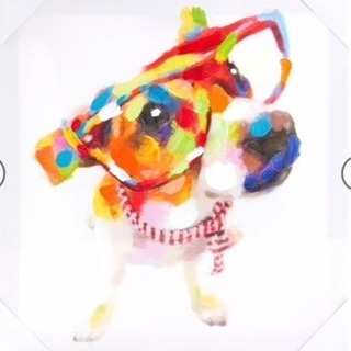 ニトリ キャンバスポスター(メガネ子犬)