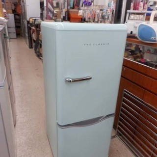 PayPay対応 DAEWOO C15AM 2ドア レトロスタイル冷蔵庫 150L アクア
