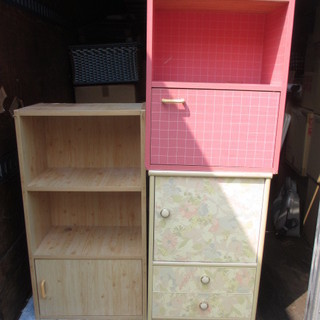 ☆無料☆地元のみ☆３段　２段　カラーボックス☆３個セット☆