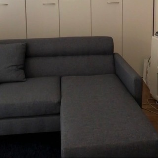 すいません！カウチソファ3人掛け オットマン付 美品