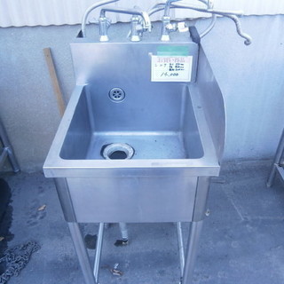 ☆中古品 厨房用品 １槽シンク（蛇口付き） サイズ：450×600×850㎜☆