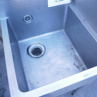 ☆中古品 厨房用品 1槽シンク（蛇口付き） サイズ：450×600×850㎜☆