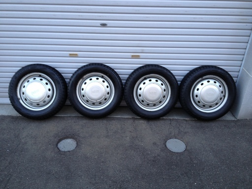 ブリザック 155/65R13  2011年製 REVO GZ ホイール付 スタッドレス 4本セット PCD マルチピッチ (100) 12穴 4J オフセット ＋40