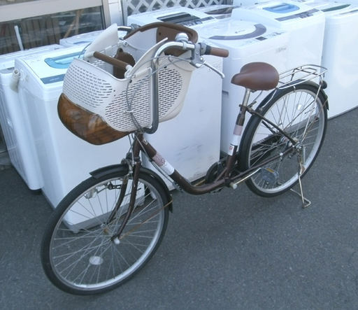 札幌 26インチ 子供乗せ自転車 espo with child seat ママチャリ 3段変速 荷台付き シティサイクル