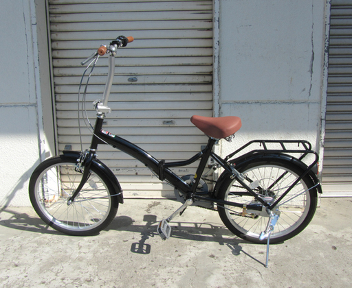 折りたたみ自転車 20インチ ブラック 6段切替 鍵2個