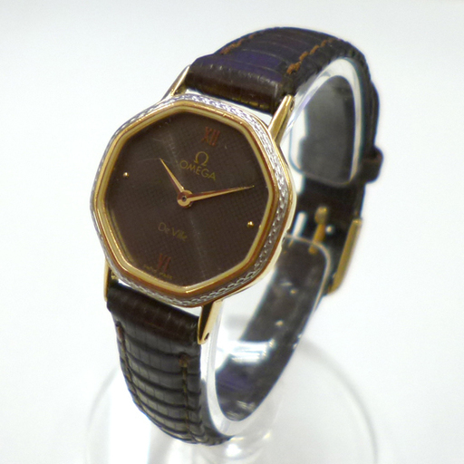 本物 OMEGA/オメガ De Ville/デビル クオーツ 2針 プッシュリューズ ブラックダイヤル レディース 動作品 cal. 1387 アンティーク 腕時計 ☆ PayPay(ペイペイ)決済可能 ☆ 札幌市 清田区 平岡