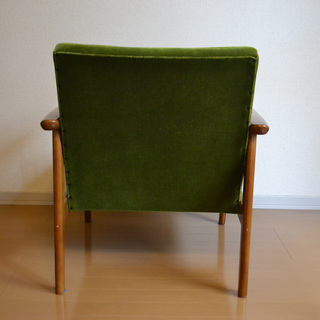 カリモク60 Kチェア 1シーター モケットグリーン 中古の画像