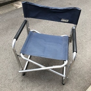 【キャンプ用チェア】コールマン 折りたたみ ディレクターズチェア x2(青) シングルチェア x1(緑) 1000円の画像