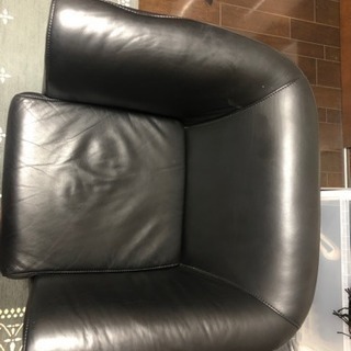 1人用革製ソファ（美品）の画像