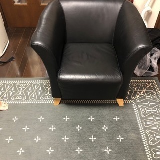 1人用革製ソファ（美品）の画像