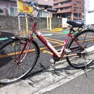 自転車 ママチャリ 赤白 お譲りします♪