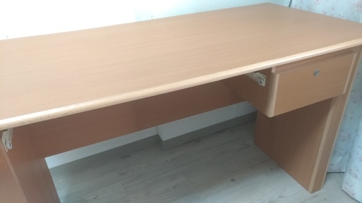 【値下げ】引き出し・スライド付き木製PCデスク　幅120cm
