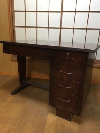 天然木の学習机  書斎机  レトロ  美品