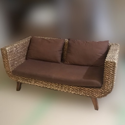 【値下げ！5月末で処分！】アジアン バリ島 ウォーターヒヤシンスソファー