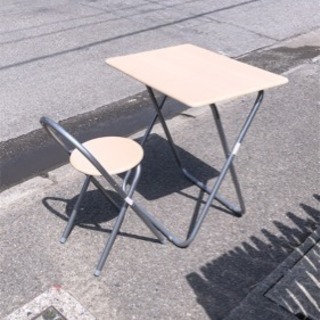 折りたたみ式机/椅子SET☆中古現状品