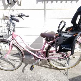 ママちゃり✨自転車　チャリ　子供乗せ　2人乗り　ギヤ付き