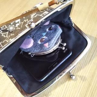 【🌟値下げ🌟】革紐がま口ショルダーバッグby京都　500円でお譲りします。の画像