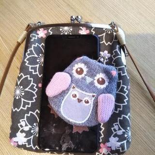 【🌟値下げ🌟】革紐がま口ショルダーバッグby京都　500円でお譲りします。の画像